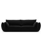 Canapé Velours Vanda 3 Places noir - 208x100x85 cm