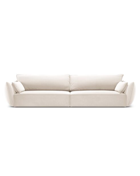 Canapé Velours Vanda 4 Places beige clair - 248x100x85 cm