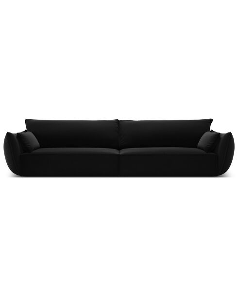 Canapé Velours Vanda 4 Places noir - 248x100x85 cm
