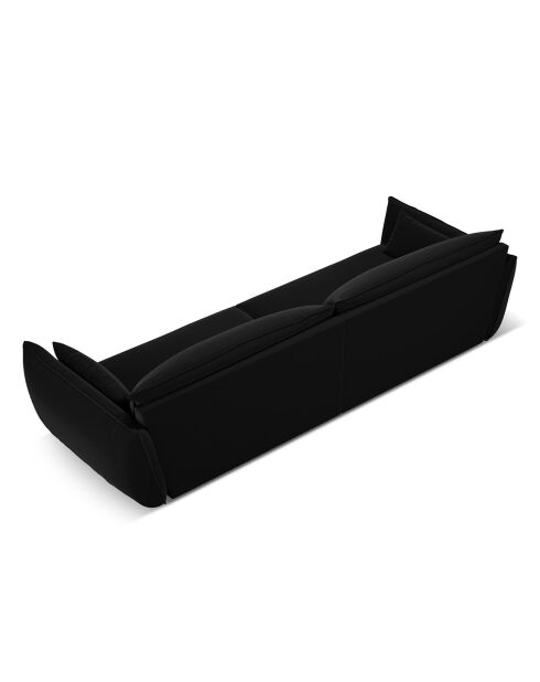 Canapé Velours Vanda 4 Places noir - 248x100x85 cm