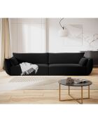 Canapé Velours Vanda 4 Places noir - 248x100x85 cm