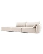 Canapé droit  Velours Vanda 4 Places beige clair - 286x100x85 cm