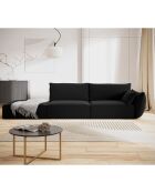 Canapé droit  Velours Vanda 4 Places noir - 286x100x85 cm