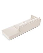 Canapé gauche Velours Vanda 4 Places beige clair - 286x100x85 cm