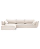 Canapé d'angle gauche Velours Vanda 4 Places beige clair - 300x166x85 cm