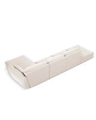 Canapé d'angle droit Velours Vanda 5 Places beige clair - 386x166x85 cm