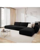 Canapé d'angle droit Velours Vanda 5 Places noir - 386x166x85 cm