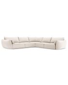 Canapé d'angle Symétrique en Velours Vanda 7 Places beige clair - 286x286x85 cm