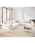 Canapé d'angle Symétrique en Velours Vanda 7 Places beige clair - 286x286x85 cm