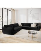 Canapé d'angle Symétrique en Velours Vanda 7 Places noir - 286x286x85 cm