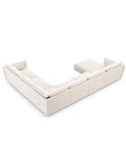 Canapé d'angle Panoramique droit Velours Vanda 8 Places beige clair - 384x284x85 cm