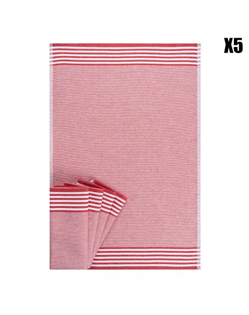 5 asciugamani rossi Sevilla - 50x70 cm