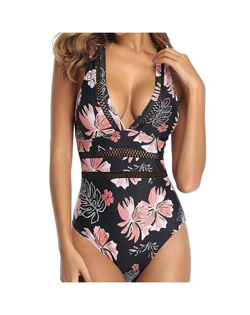 Maillot de bain 1 Pièce Judith noir/rose