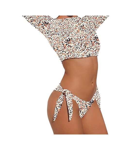 Maillot de bain 2 Pièces Ina blanc/marron