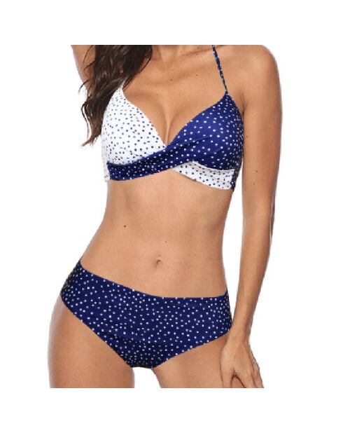 Maillot de bain 2 Pièces Opale bleu/blanc