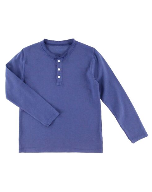 T-Shirt Henley bleu