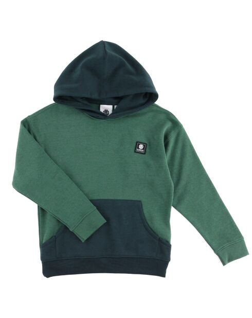 Sweat à capuche bicolore bleu marine/vert