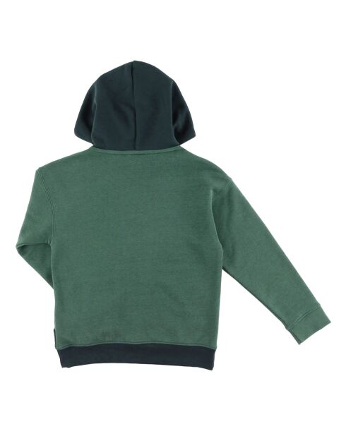 Sweat à capuche bicolore bleu marine/vert