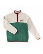 Sweat polaire demi zip beige/vert