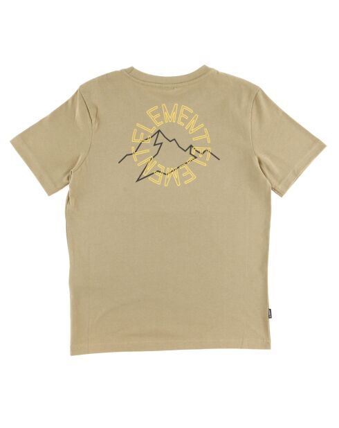 T-Shirt manches courtes logo montagne beige foncé
