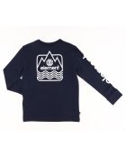 T-Shirt manches longues logo bleu marine