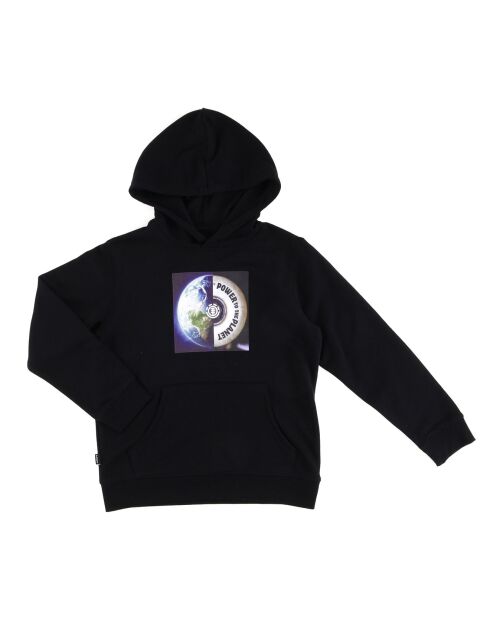 Sweat à capuche logo rond noir