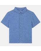 Chemisette en denim léger de Coton Cutor bleue