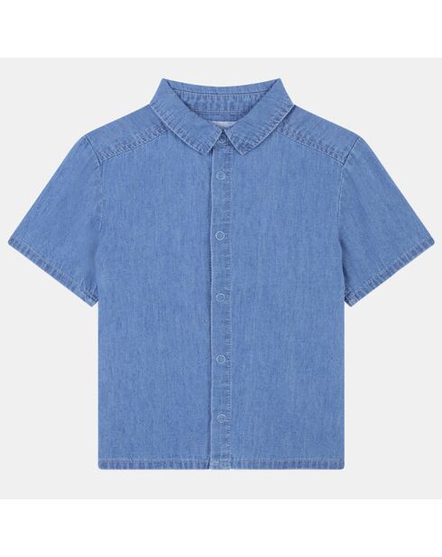 Chemisette en denim léger de Coton Cutor bleue