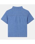 Chemisette en denim léger de Coton Cutor bleue