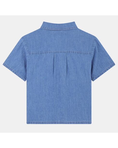 Chemisette en denim léger de Coton Cutor bleue
