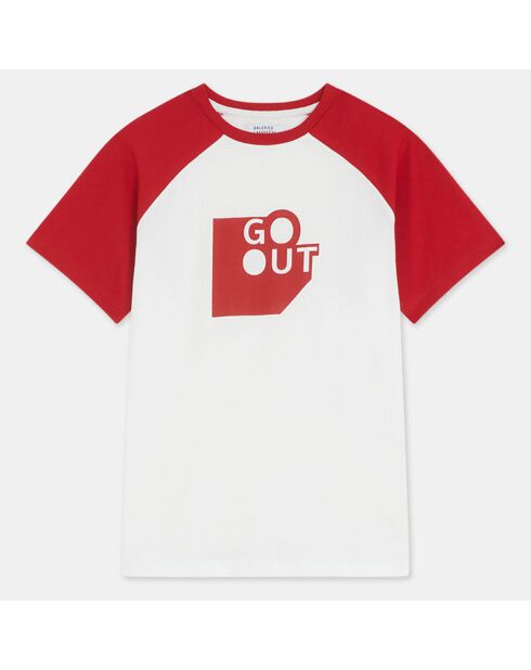 T-Shirt en Coton Néo bicolore rouge/blanc