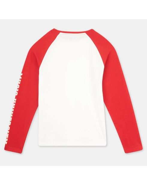 T-Shirt en Coton James bicolore raglan blanc/rouge