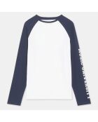 T-Shirt en Coton James bicolore raglan blanc/marine