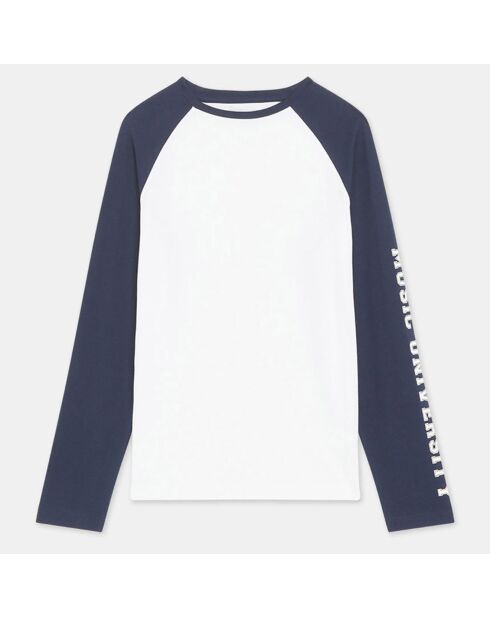 T-Shirt en Coton James bicolore raglan blanc/marine