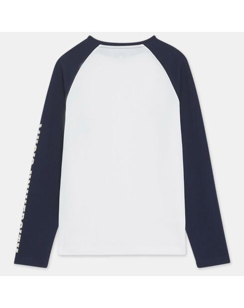 T-Shirt en Coton James bicolore raglan blanc/marine