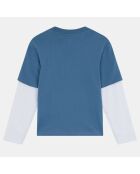 T-Shirt en Coton Noé bicolore bleu/blanc