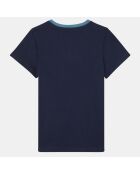 T-Shirt en Coton Cjoye impression sur la poitrine bleu marine