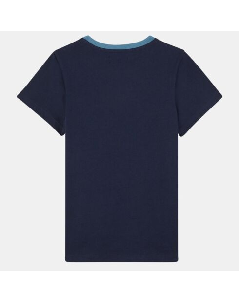 T-Shirt en Coton Cjoye impression sur la poitrine bleu marine