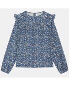 Blouse Juanna fluide imprimée bleue