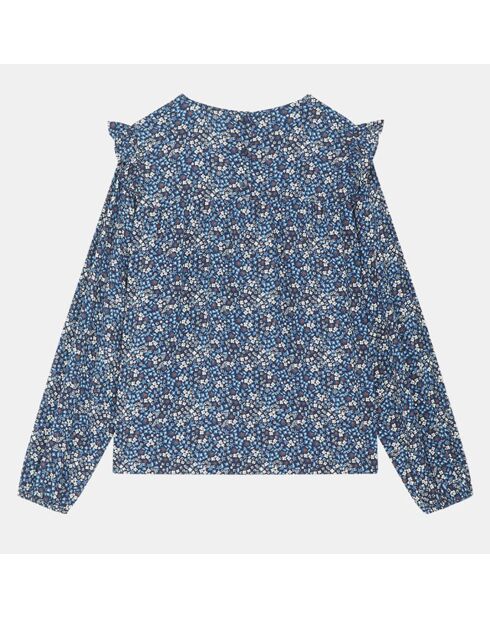 Blouse Juanna fluide imprimée bleue