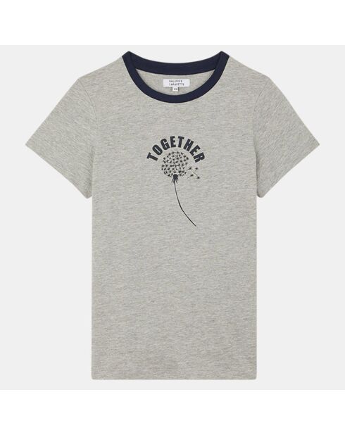 T-Shirt en Coton Cjoye impression sur la poitrine gris