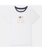 T-Shirt en Coton Cjoye impression sur la poitrine blanc