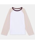 T-Shirt en Coton Draglan bicolore blanc/rose clair