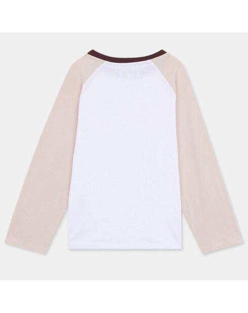 T-Shirt en Coton Draglan bicolore blanc/rose clair