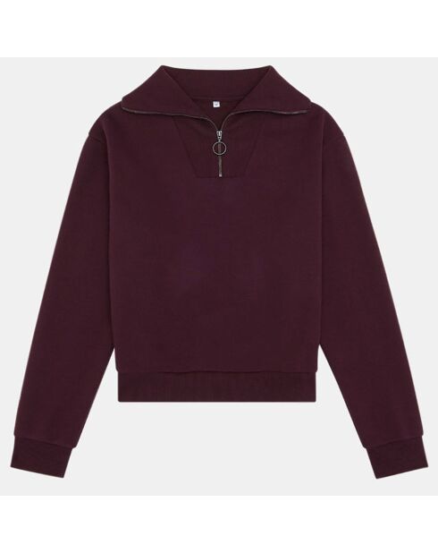 Sweat en Coton mélangé Dany col camionneur bordeaux