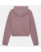 Sweat zippé court Cécilie en Coton violet clair