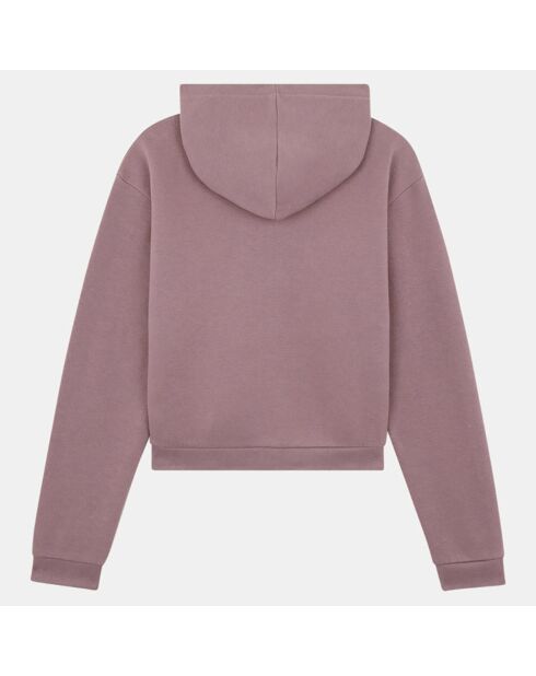 Sweat zippé court Cécilie en Coton violet clair