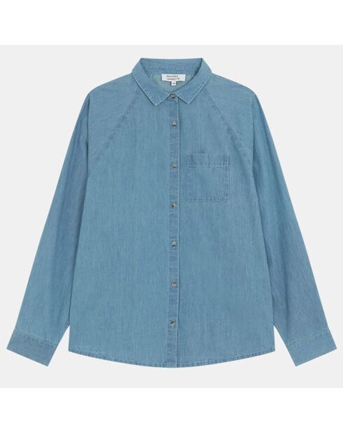 Chemise en denim de coton Delphine bleue