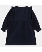 Robe en Velours de coton Pella bleu marine