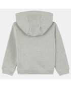 Gilet zippé en Coton bio molletonné à capuche Omaya gris